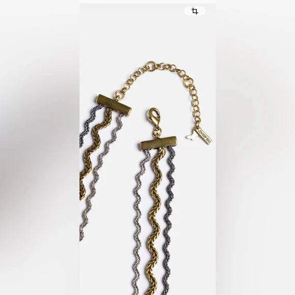 NWT Johnny Was Ric Rac Gold & Silver Necklace Triple Strand Mixed Metal Wavy - Picture 6 of 8